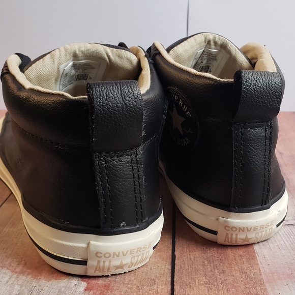 Leather Black Converse Junior Sneakers - Picture 8 of 16